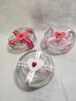 4 Glass Coasters Porta Vasos De Vidrio Valentine Gift