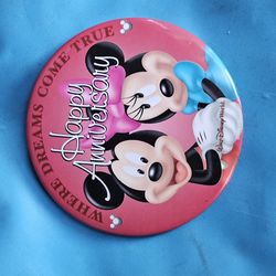 Disney anniversary button pin