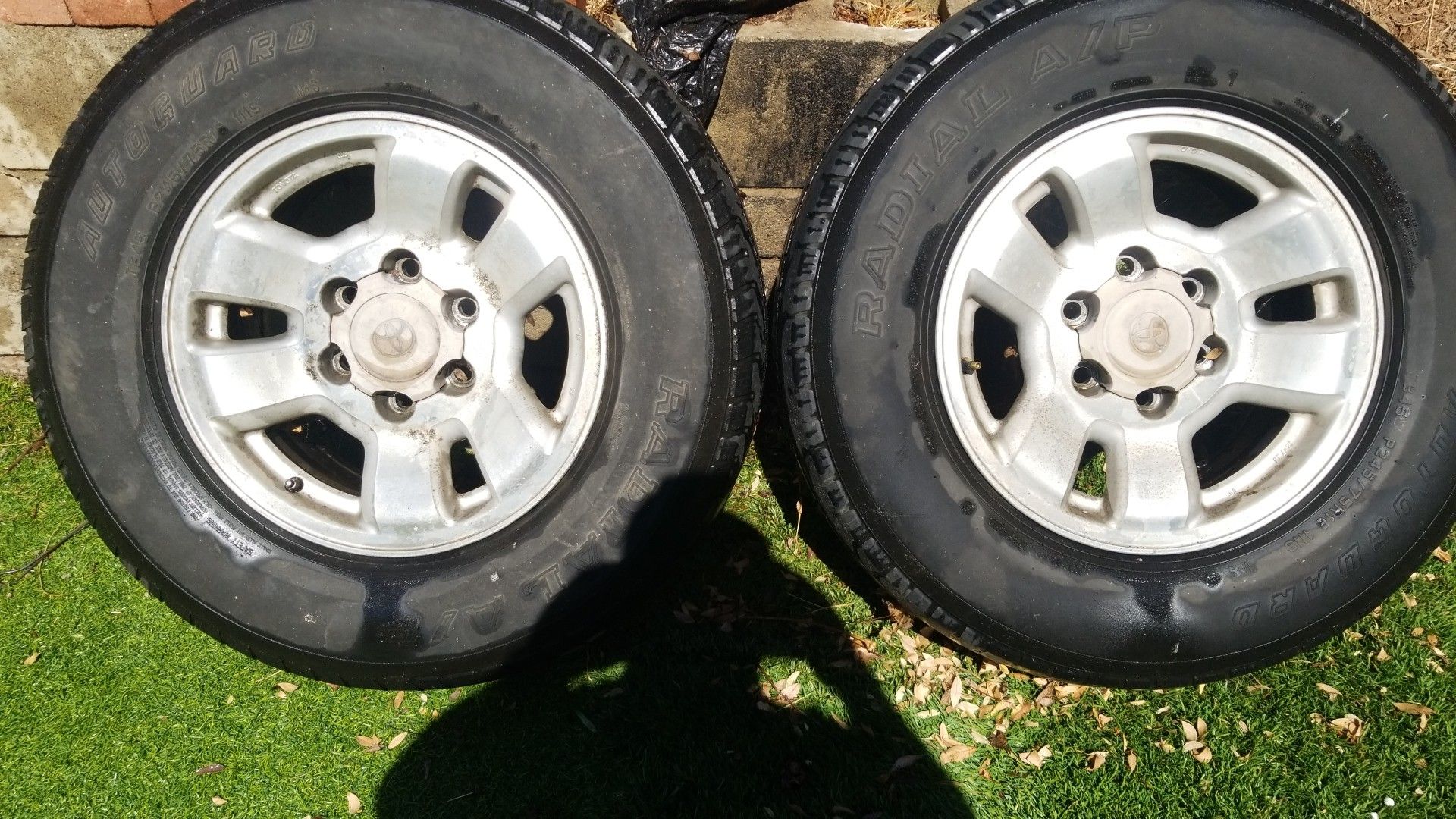 2 Toyota tires and rims