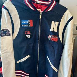 New Vintage Rag Leather Sleeve Varsity Letterman Jacket Size M