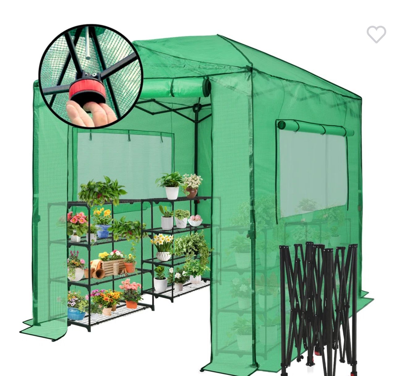 Pop Up Greenhouses Pop Up 8' W x 6' D Hobby Greenhouse
