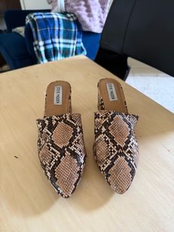 Steve Madden Snakeskin Pointed Toe Mules