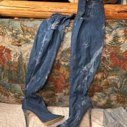 Blue Jeans Boots Size8