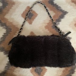 Vintage fashion express faux fur small purse