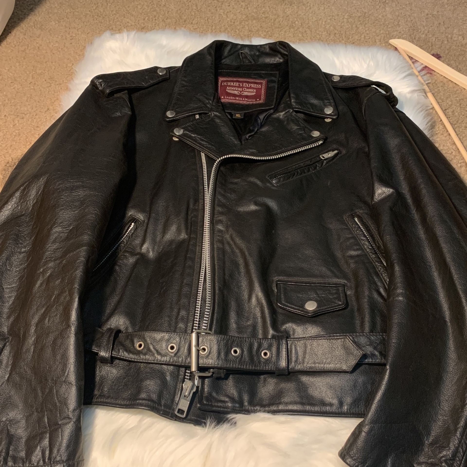 Xl Mens Leather Jacket, Brand Durkee’s Express  