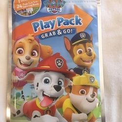 Paw Patrol Grab & Go! Play Pack Coloring Book 4 Crayons & 25 Stickers Age 3+ NIP