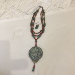 Only one like it turquoise necklace and earrings.