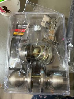 Juno Antique Brass Exterior Entry Door Knob and Single Cylinder Deadbolt Combo Pack Featuring SmartKey Security