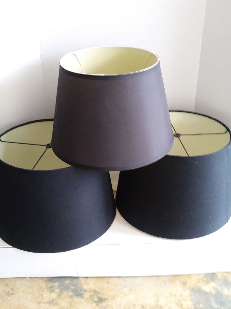 Set of 3 Alternating Sizes Black Lamp Shades