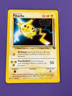Pokémon TCG Pikachu Black Star Promo 4/53 Kids WB The First Movie WOTC 1999 Card