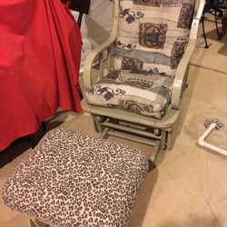 Glider chair with glider footstool New Cushions 