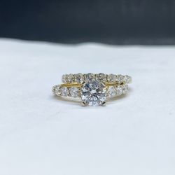 14k Solid Engagement Ring 3ct Total