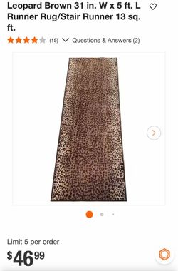 Leopard Brown Runners Rug/Stair Runners