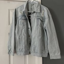 Men’s Whitewashed Distressed Jean Jacket