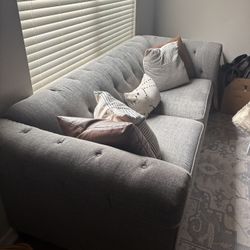 Gray Tufted Sofa