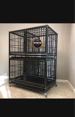 Double stacked dog pet cage Kennel size 43 with divider and trays new in box