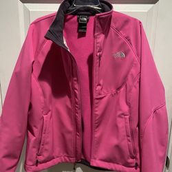 Womens Size L Northface Jacket - Hot Pink And Charcoal Grey