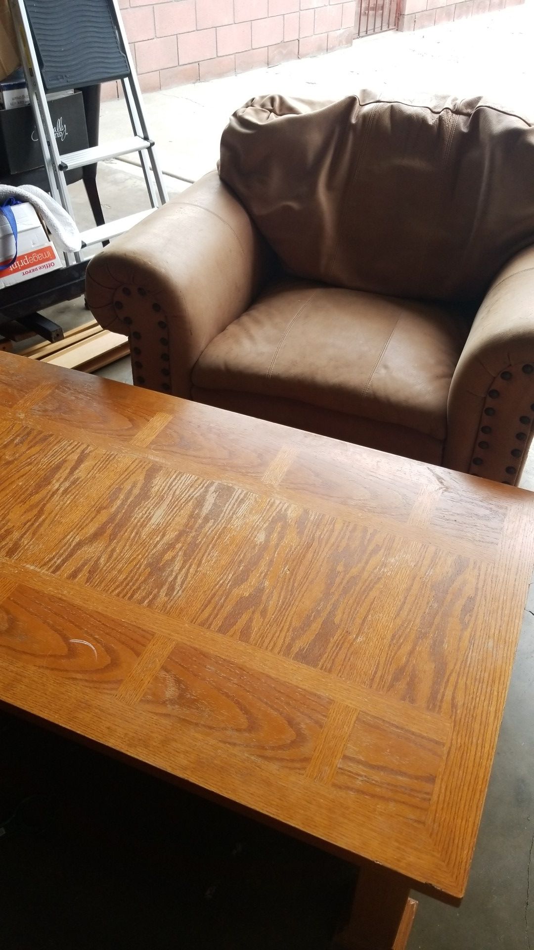 Arm chair and coffee table