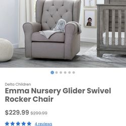 Delta Children Emma Nursery Glider Swivel Rocker Chair $200