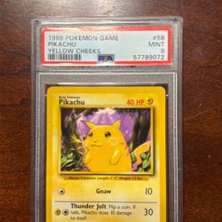 1999 Pokémon Base Set Pikachu Yellow Cheeks Old Label PSA