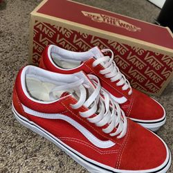 Red & White Old School Vans 