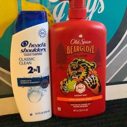 1-Old Spice Men Body Wash 33.4oz 1-2in1 Head & Shoulder All For $13