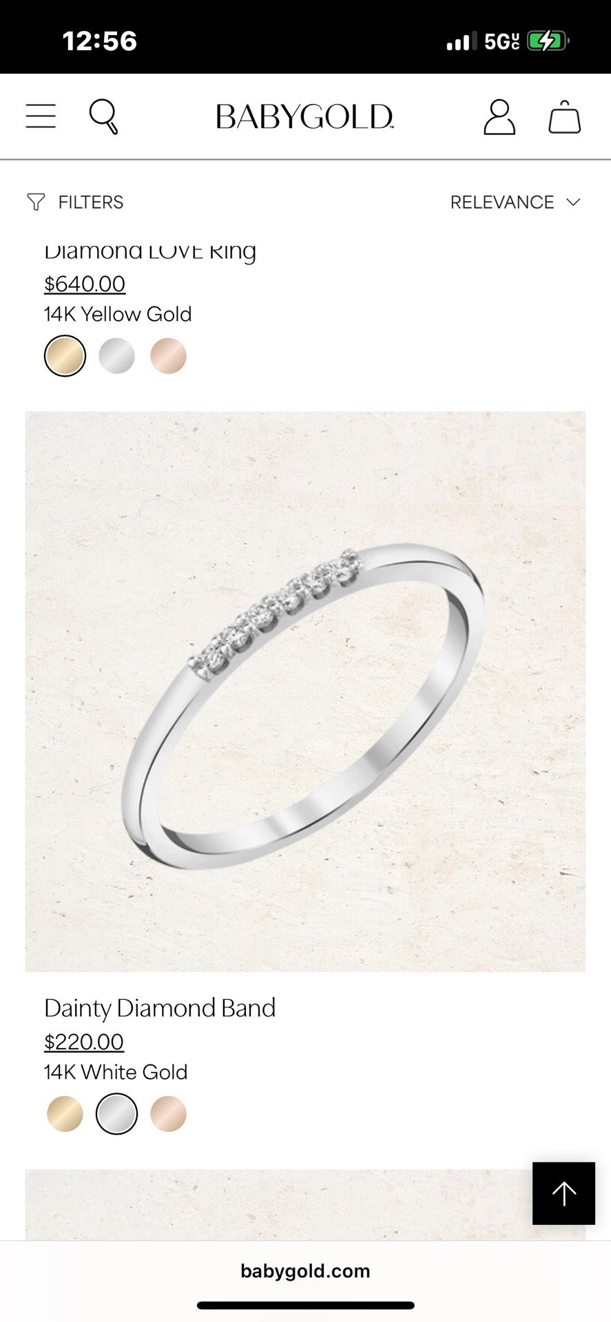 Dainty Diamond Ring White Gold