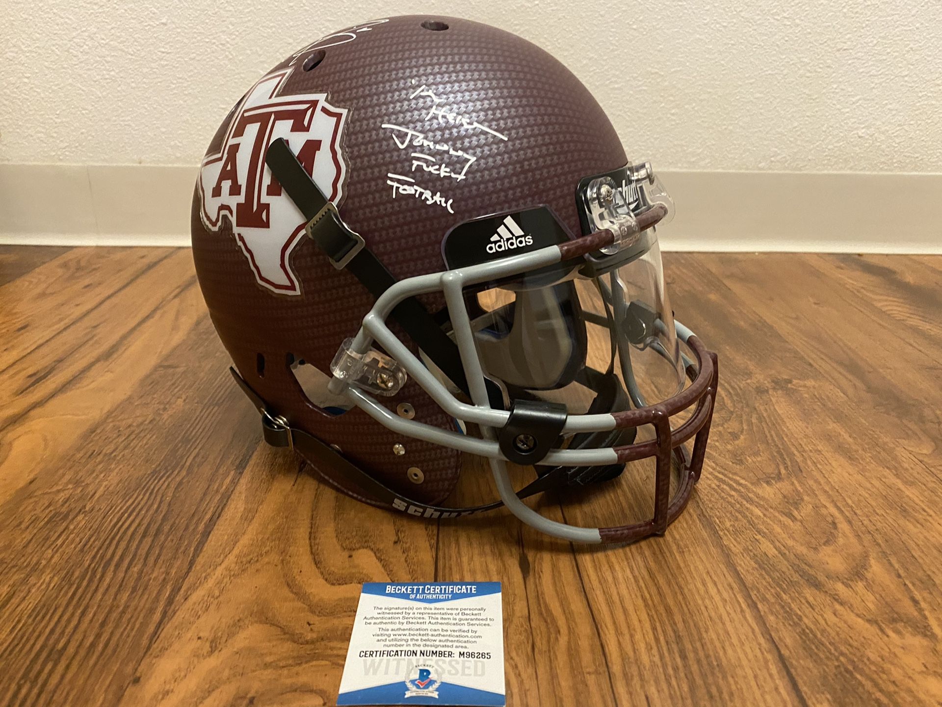 Johnny Manzeil Helmet Signed Authentic Hydro