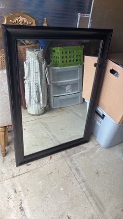 Black framed mirror 30 x 42in hanging