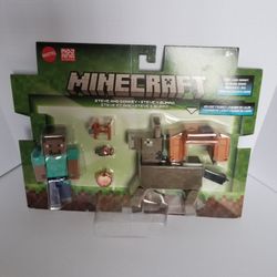 Mattel Minecraft Steve & Donkey 2-Pack - Collectible Set Unopened Mint

