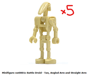 Battle Droid - Tan, Angled Arm and Straight Arm (QUANTITY 5)