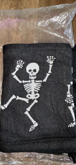 Black Skeleton Print table runner