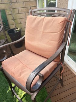 Four patio chairs cushions
