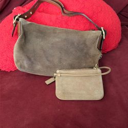 All Suede Coach Purse And Wallet 