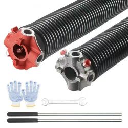 157} Garage Door Torsion Springs, 16000 Cycles, Pair of 0.25 x2 x 30inch, Garage Door Springs with Non-Slip Winding Bars, Mounting Tool and Gloves, El