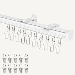 Ceiling Curtain Track White 12-15 ft Heavy Duty Ceiling/Wall Mount Rail Retail $66.00