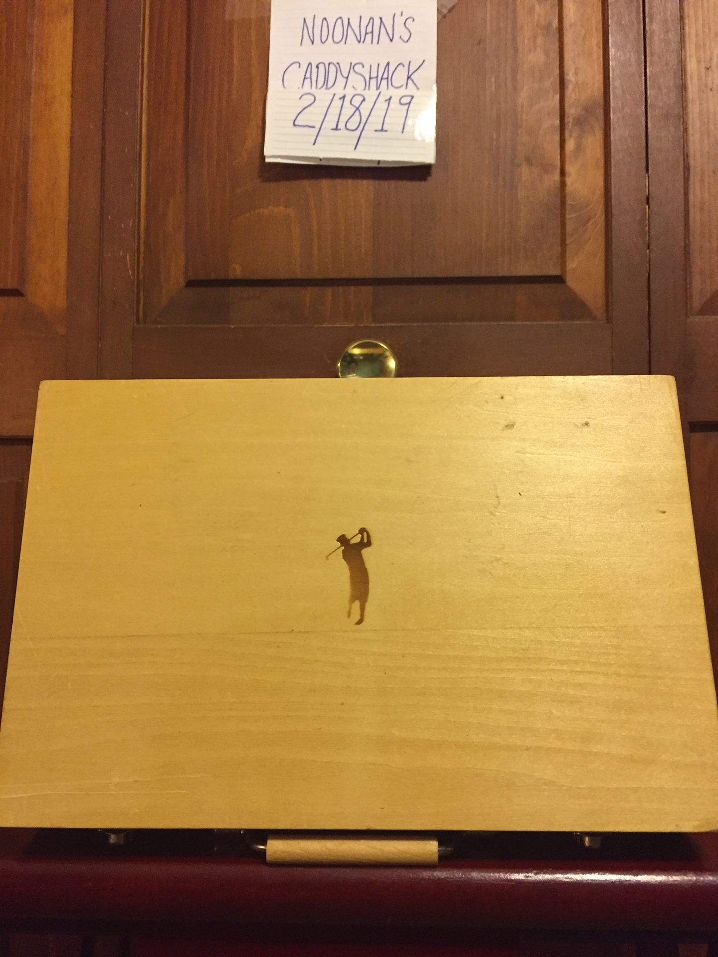 Wooden Golf Box Filled with Golf Items