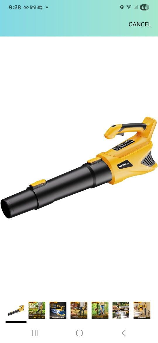 Cordless Leaf Blower Compatible with Dewalt 20V Max Battery, 500CFM/150MPH Electric Leaf Blower Cordless, 5 Speed Modes, Battery Powered Blowers for L