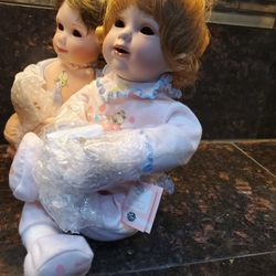 2 Precious Moments Doll Sam Butcher Collection 