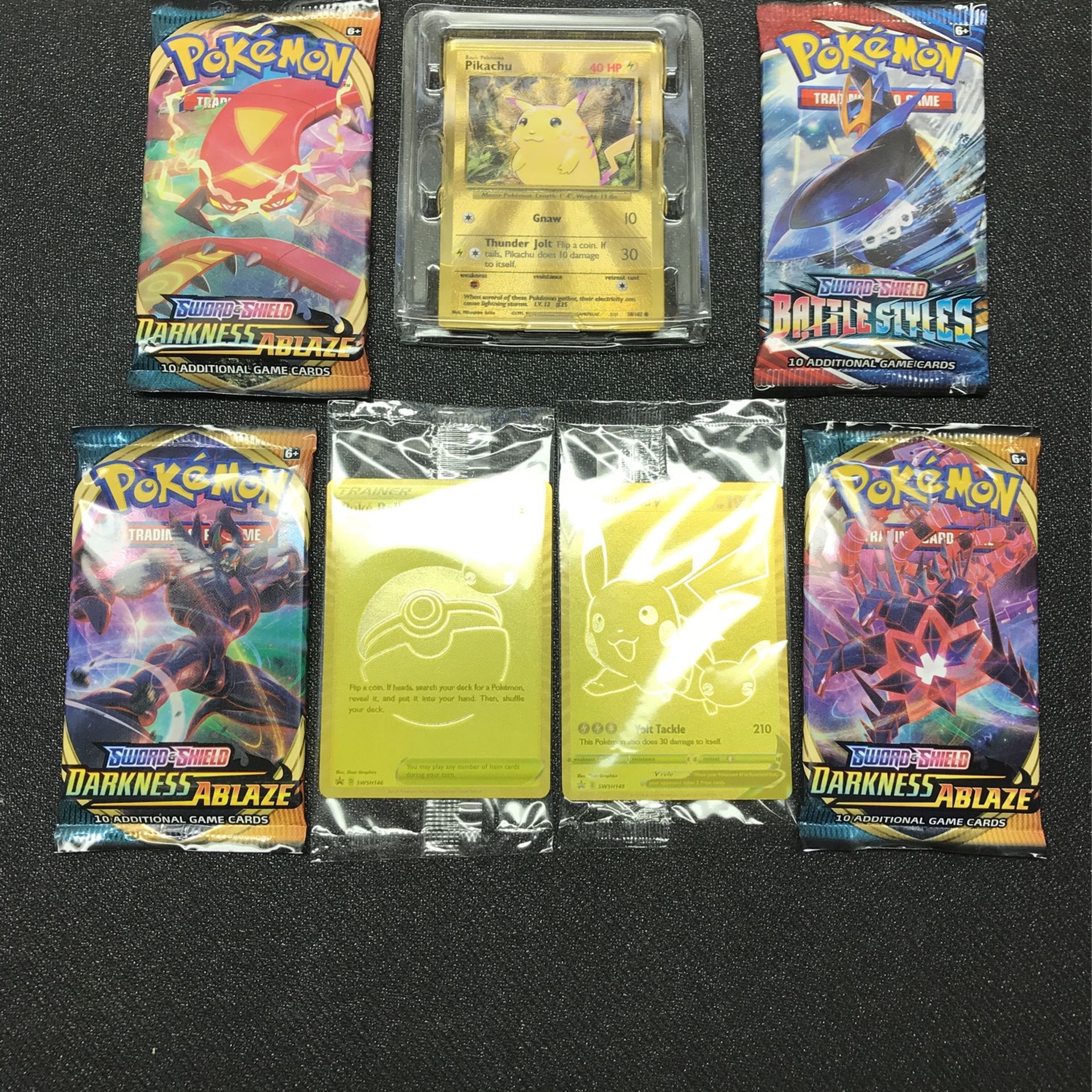 Celebrations Ultra Premium promos, Packs. Gold Pika Gold Pokeball