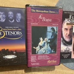 3 Tenors, La Boheme, and First Night All 3 VHS 
