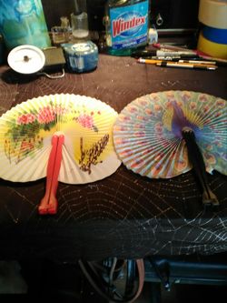 Vintage Japanese fan lot