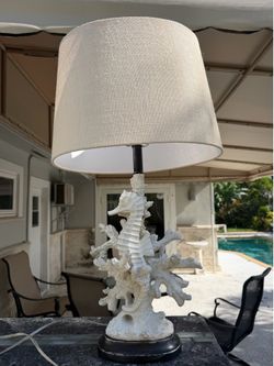 Coral seahorse lamps