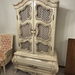 French Provincial Solid Wood Armoire