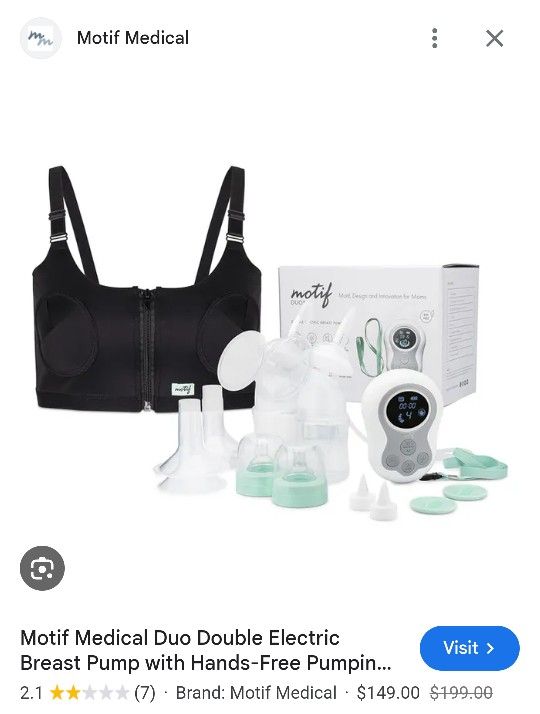 Motif Duo Hands Free Breast pump 