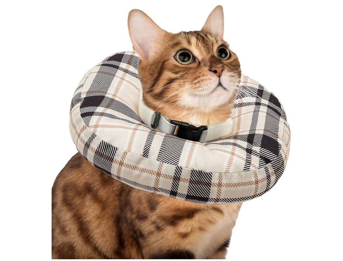 Brand JVVGPET Color Plaid Manufacturer JVVGPET SIZE: This cat Elizabethan collar is available in 3 sizes, suitable for small, medium and large cats, k