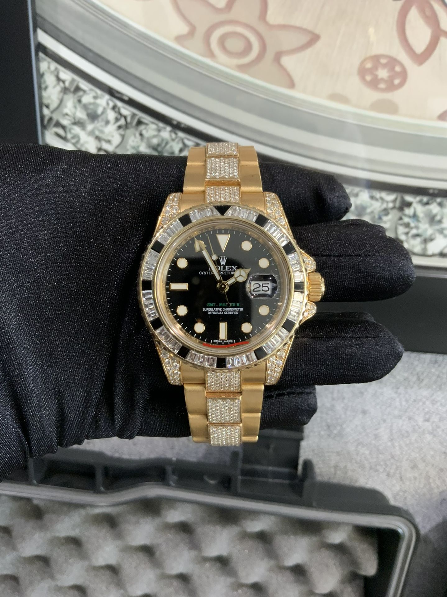 Rolex GMT Master 40mm 18k yellow Diamond Bezel Band - Main Image