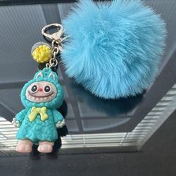 LAbubu pom-pom keychain super cute
