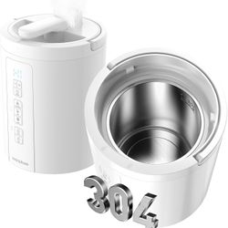 3L Stainless Steel Humidifier for Bedroom, Warm Mist Humidifiers Easy Clean, Steam Humidifier for Living Room, Whisper-Quiet and Filterless, with Slee