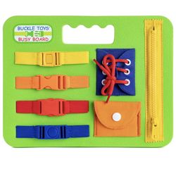 Busy Board  Toddler/Autistic Zipper Buckles Shoelace  Snap